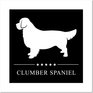 Clumber Spaniel Dog White Silhouette Posters and Art